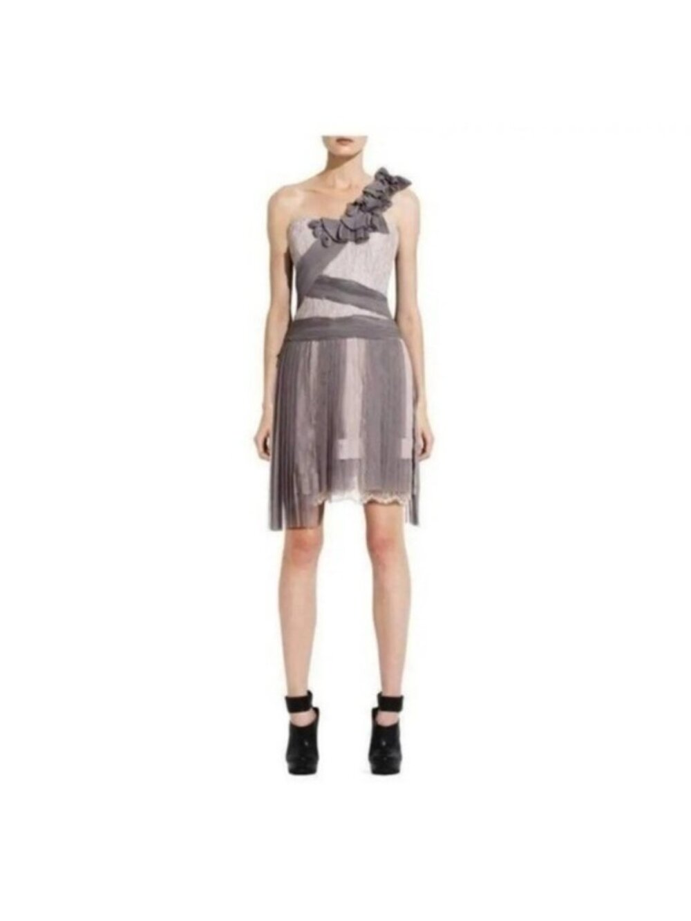 BCBG Max Azria Bare Pink Runway Lace Dress size 0